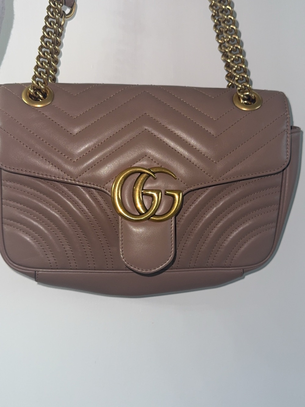 Gucci GG Marmont Matelesse Shoulder Bag Dusty Pink Leather - Picture 2 of 7